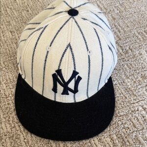 Striped Baseball Cap with NY Logo